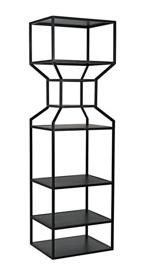 Downtown A Industrial Steel Bookcase in Matte Black by Noir Furniture