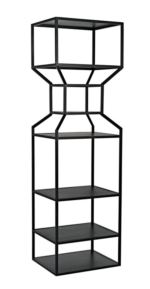 Downtown A Industrial Steel Bookcase in Matte Black by Noir Furniture