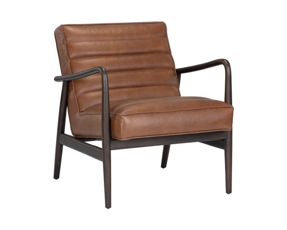 LYRIC LOUNGE CHAIR - VINTAGE CARAMEL LEATHER by Sunpan