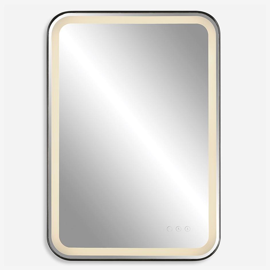 Crofton Lighted Black Vanity Mirror by Uttermost