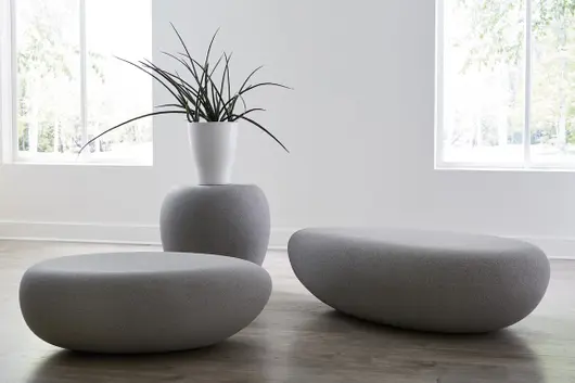 River Stone Side Table, Dark Granite by PHILLIPS COLLECTION