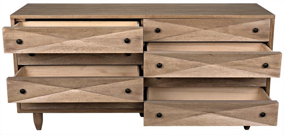 Diamond Double Chest in Washed Walnut Finish by Noir Furniture