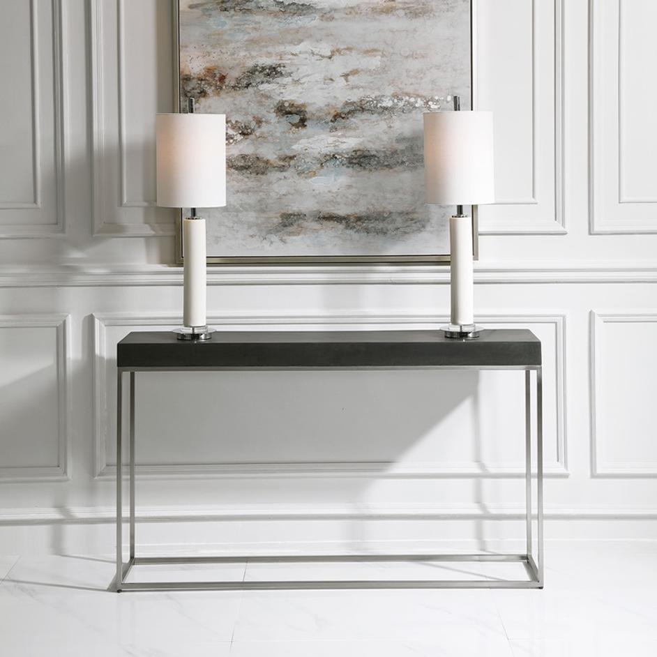 Jase Black Concrete Console Table by Uttermost