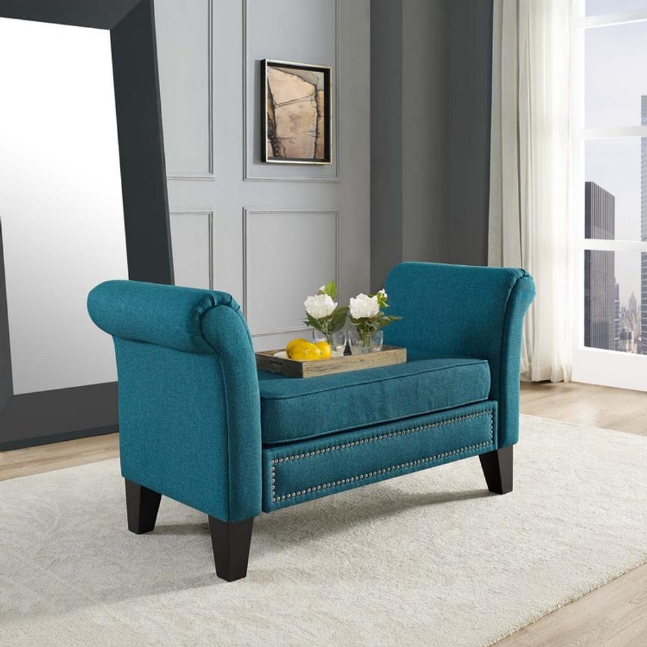 Rimer Bench In Teal by Modway Furniture