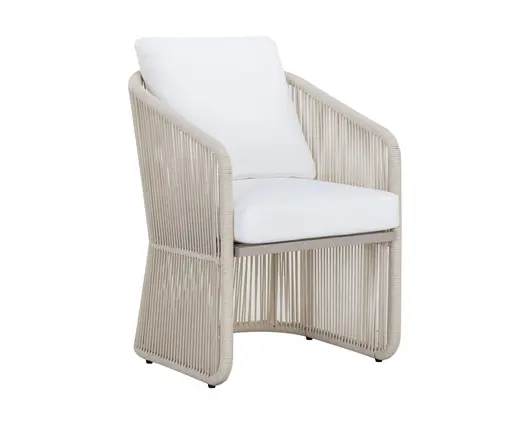 ALLARIZ DINING ARMCHAIR - GREIGE - STINSON WHITE by Sunpan
