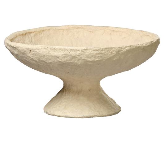 Garden Cotton Mache Pedestal Decorative Bowl, Cream by Jamie Young