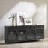 Nore Metal/Glass 4Dwr 4Dr Cabinet Blackened Steel by Classic Home