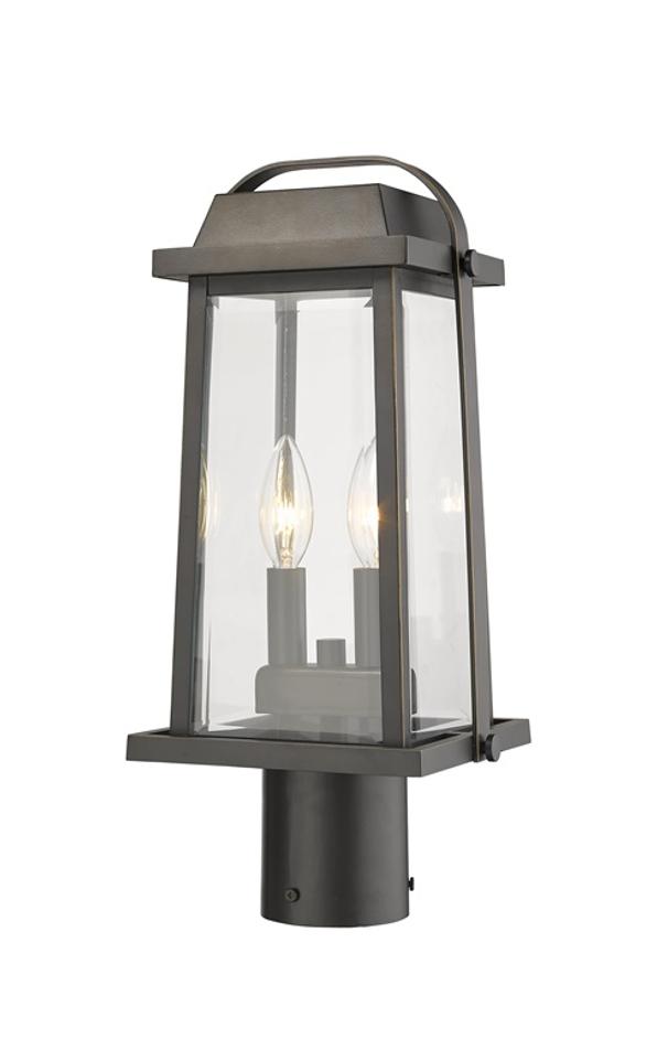 Millworks 2 Light Outdoor Post Mount Fixture in Oil Rubbed Bronze Finish by Z-Lite
