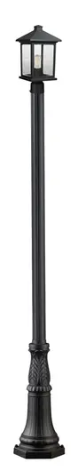 Portland 1 Light Outdoor Post Light in Black Finish by Z-Lite