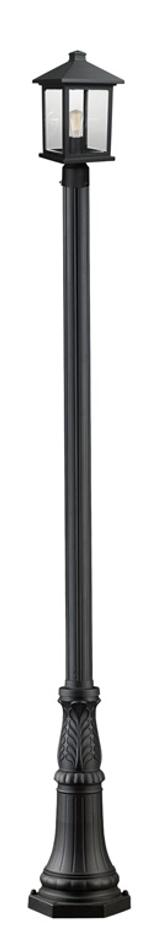 Portland 1 Light Outdoor Post Light in Black Finish by Z-Lite