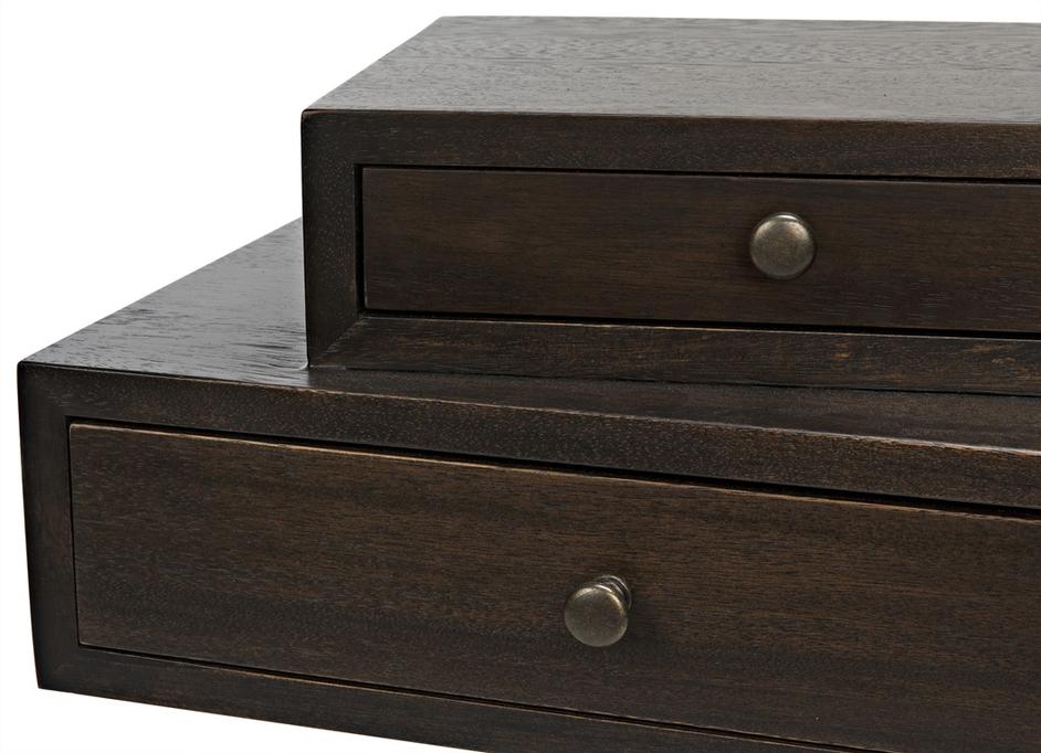 Enola Side Table, Ebony Walnut with Steel Base by Noir Furniture