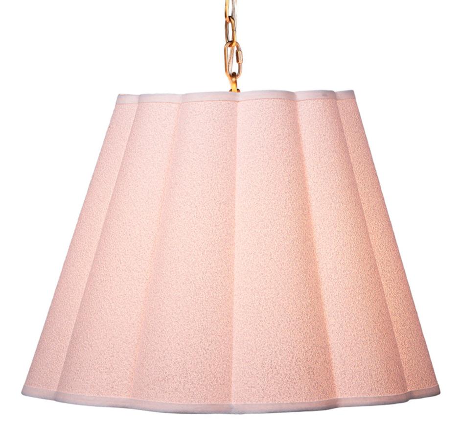 Scalloped 1-Light Pendant, Boucle Linen by Jamie Young
