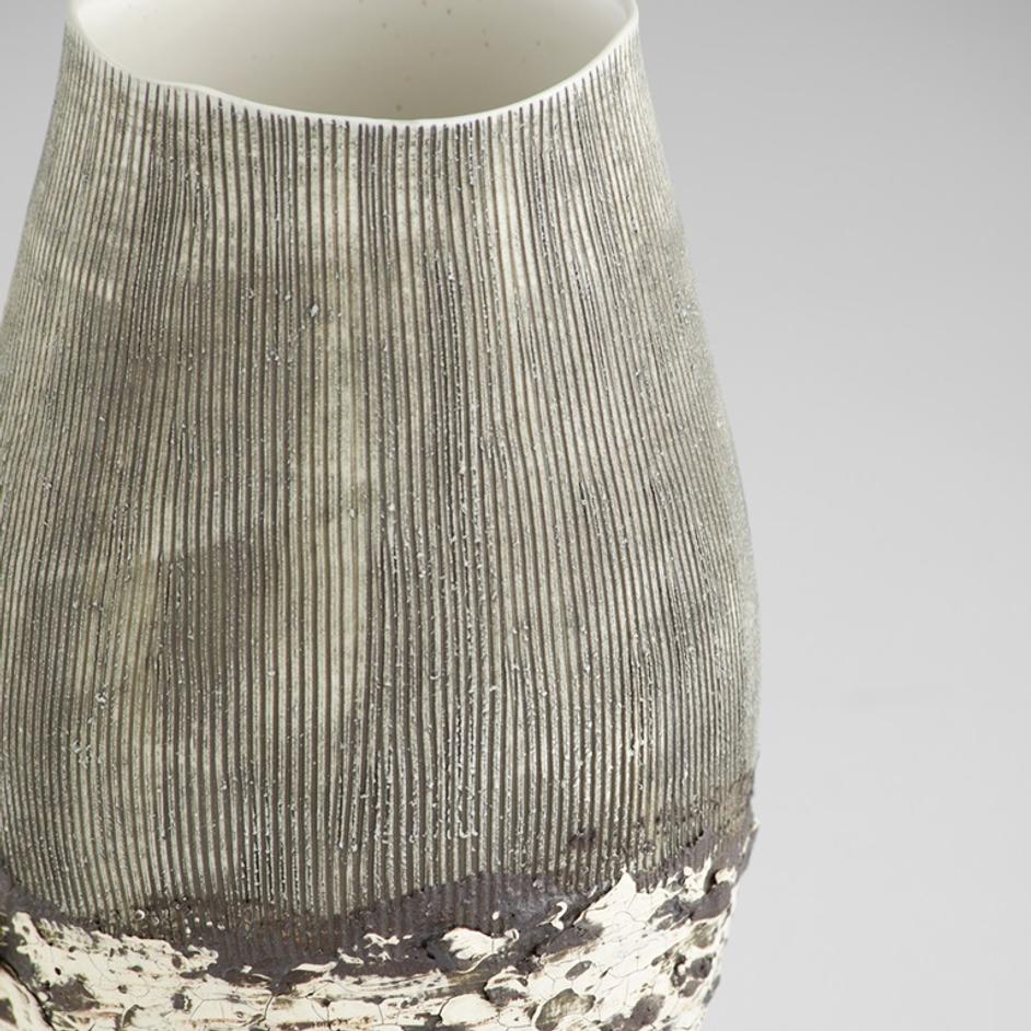 Calypso Vase | Off White | Brown - Small by Cyan Design