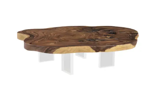 Floating Coffee Table with Acrylic Legs, Natural, Assorted by PHILLIPS COLLECTION