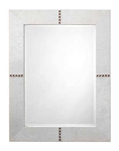 Cross Stitch Rectangle Hide Wall Mirror, White by Jamie Young
