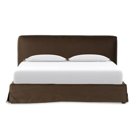 Aidan Queen Slipcover Bed - Brussels Coffee by Four Hands