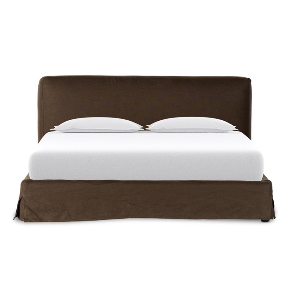 Aidan Queen Slipcover Bed - Brussels Coffee by Four Hands