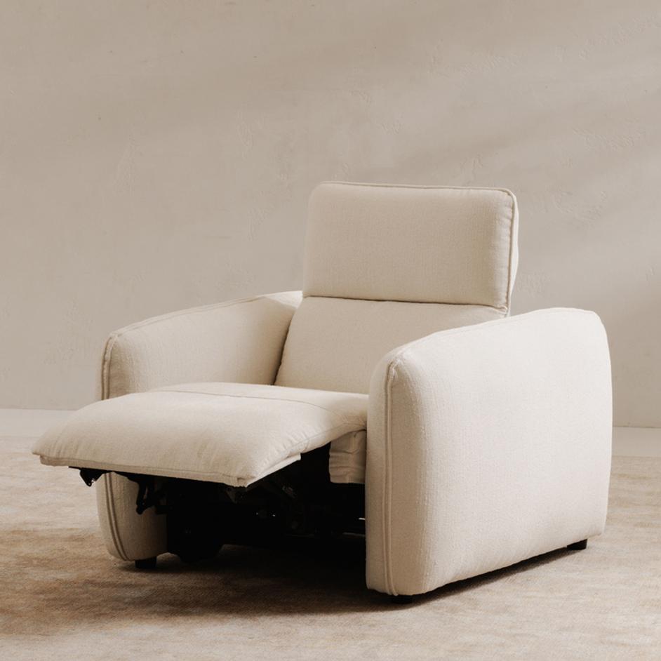 Eli Power Recliner Chair Warm White by Moes Home