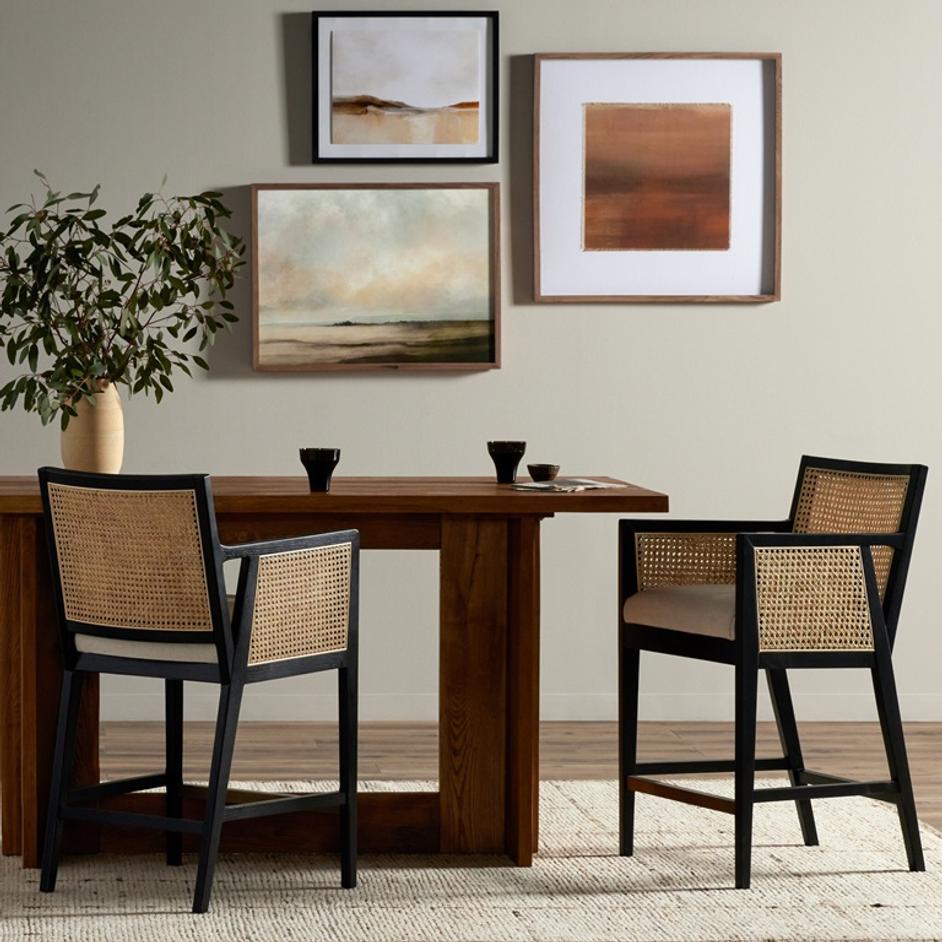 Antonia Cane Bar + Counter Stool - Savile Flax by Four Hands