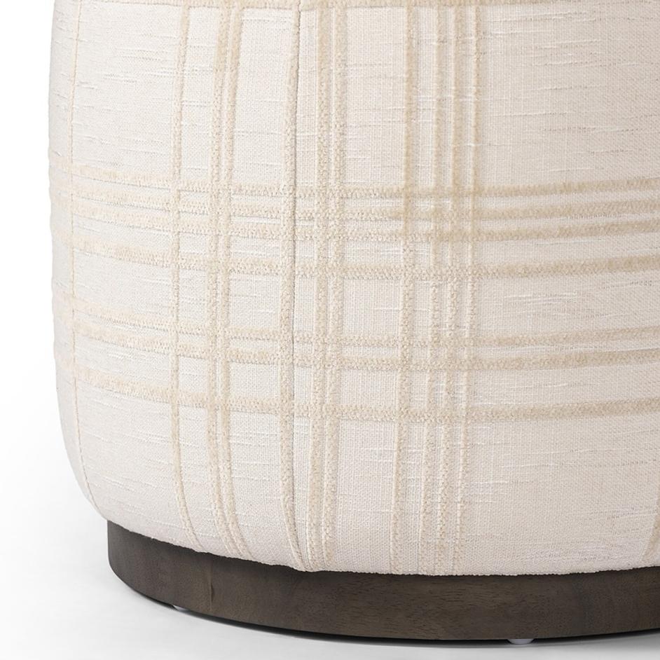 Sinclair Round Ottoman - Sheffield Ivory by Four Hands