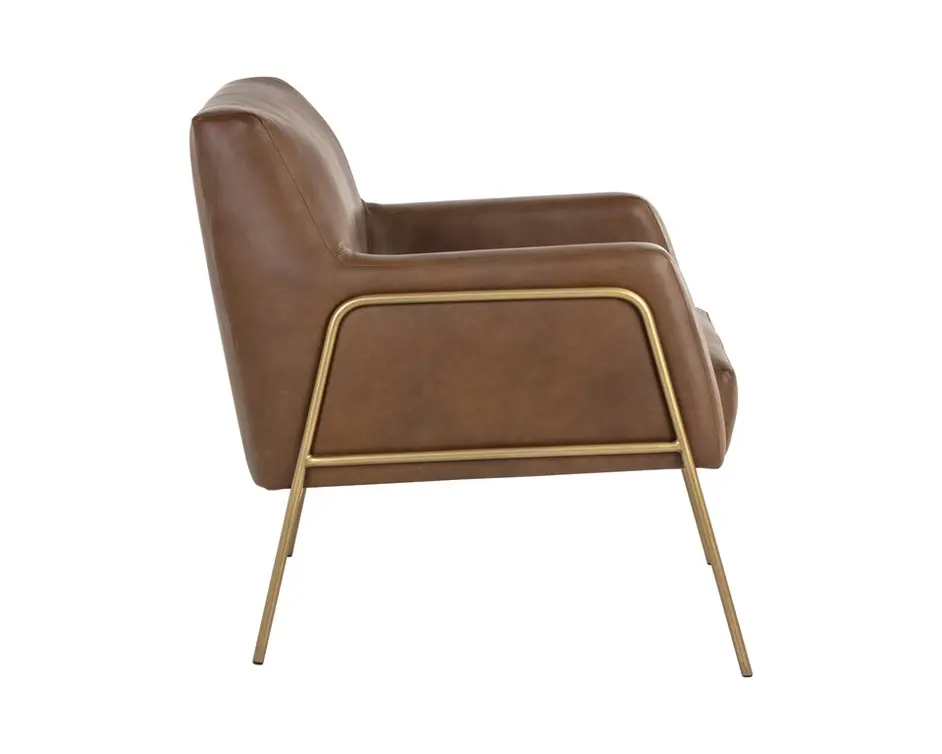 Cybil Lounge Chair - Vintage Caramel Leather by Sunpan