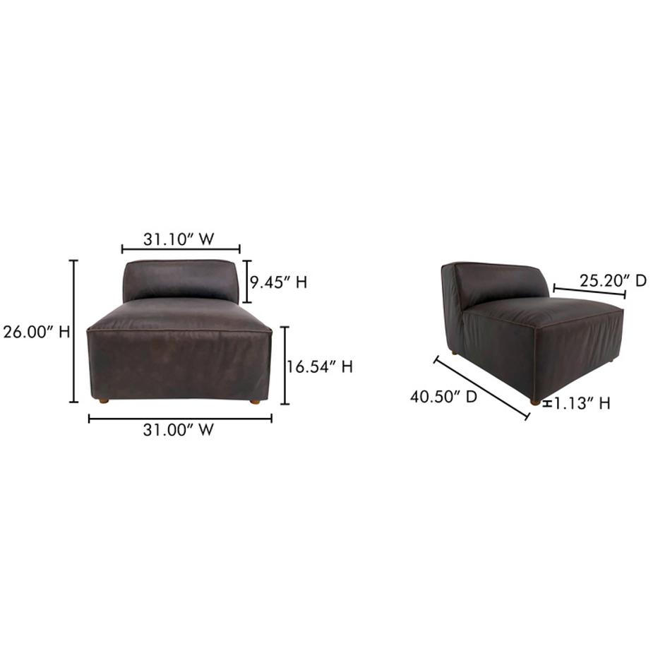 Form Slipper Chair Espresso Brown Leather by Moes Home