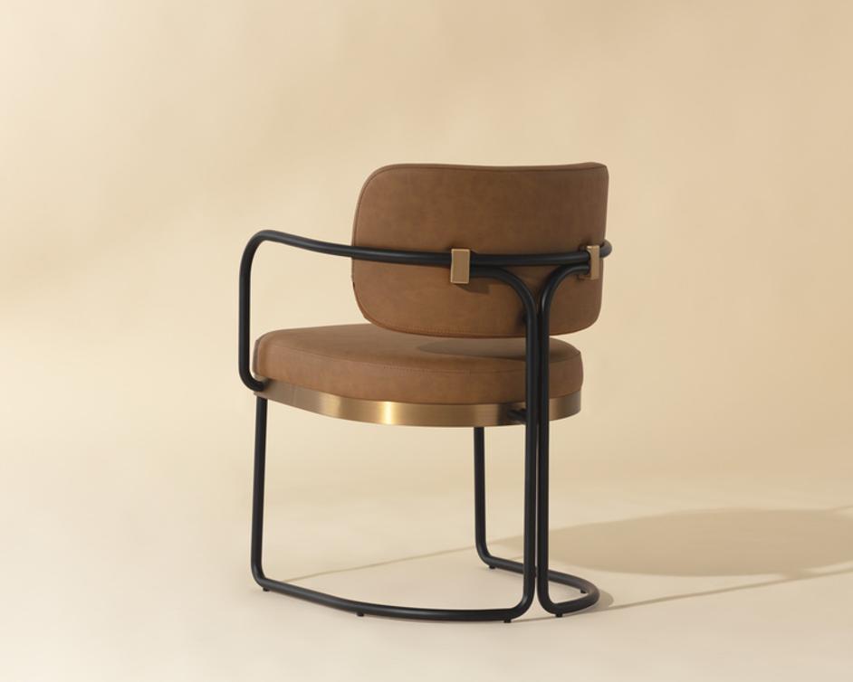 JALEN DINING ARMCHAIR - MILLIKEN COGNAC by Sunpan