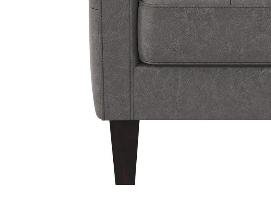 KARMELO ARMCHAIR - VINTAGE CHARCOAL LEATHER by Sunpan