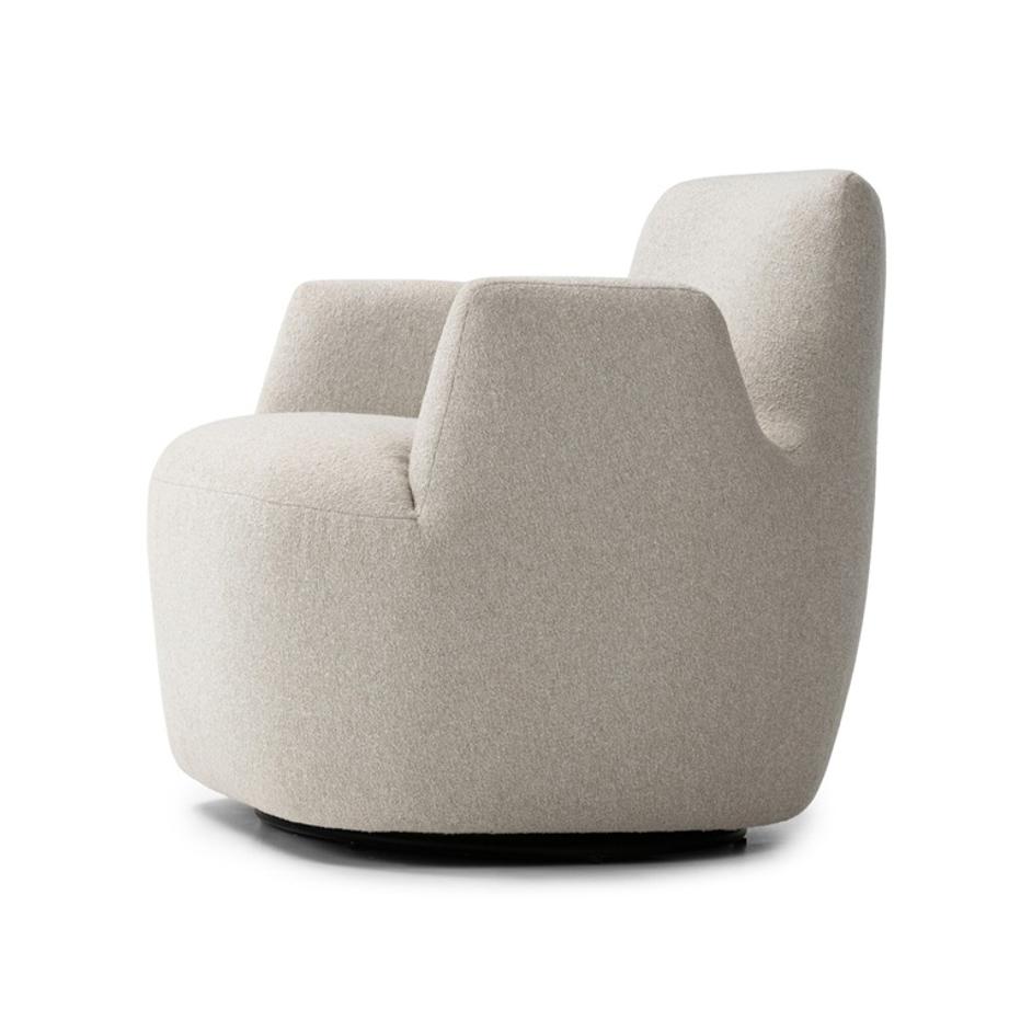 Reed Swivel Chair In Crete Pebble by Four Hands