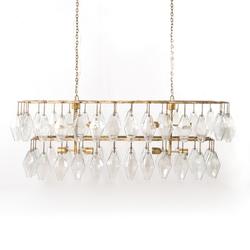 Adeline Rectangular Chandelier-Gold Leaf by FOUR HANDS
