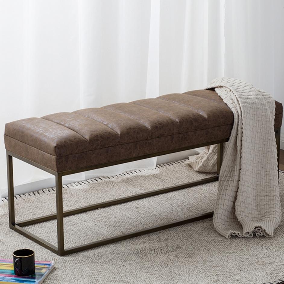 Darius Bench In Nubuck Chocolate by New Pacific Direct