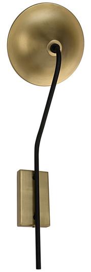 Messala Sconce, Black Steel and Brass Finish by Noir Furniture