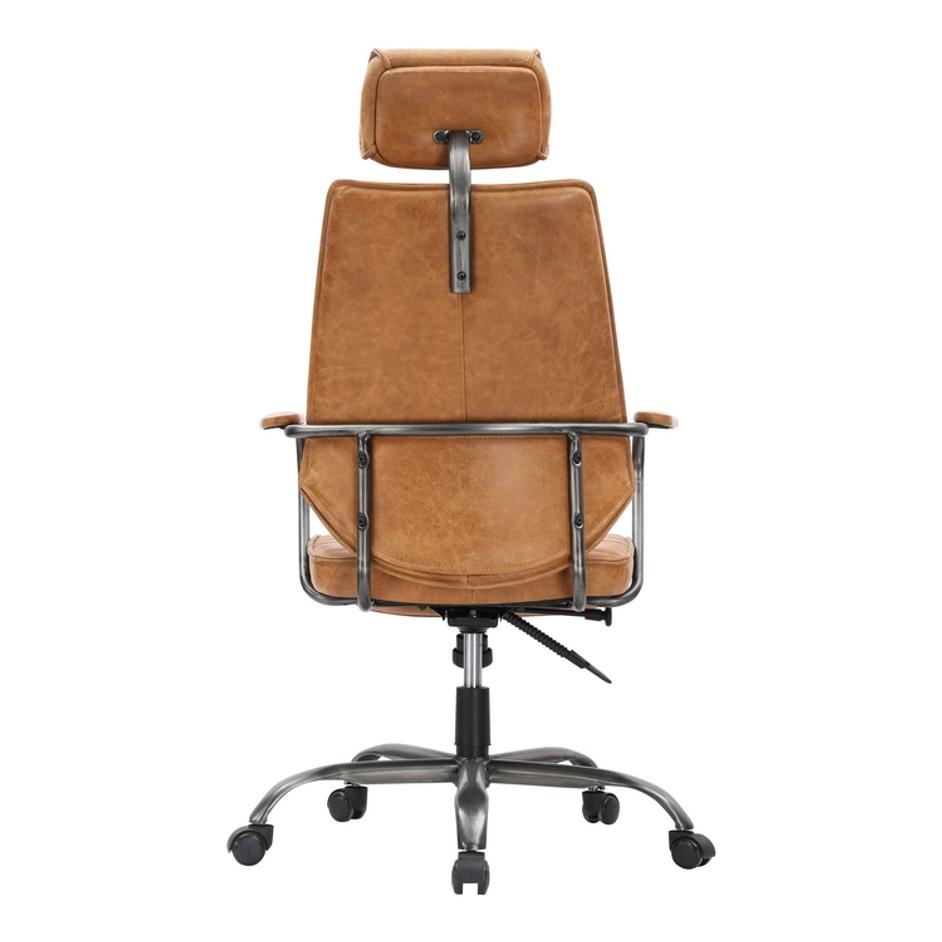 EXECUTIVE Industrial SWIVEL OFFICE CHAIR COGNAC by Moes Home