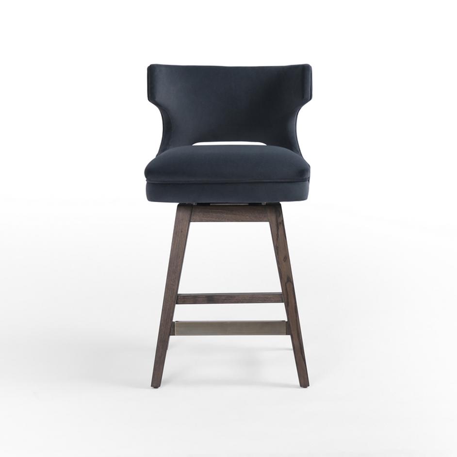 Task Swivel Counter Stool in Modern Velvet by FOUR HANDS