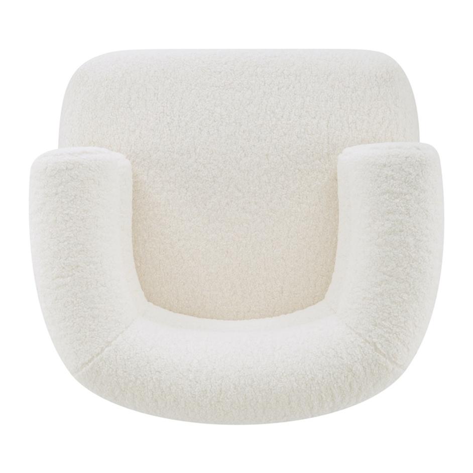 Zerline KD Faux Shearling Accent Chair, Shearling Beige by New Pacific Direct