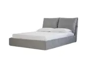 Plume Queen Bed in heather grey chenille by Mobital