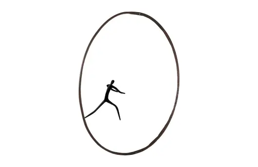 Olympic Figure in Iron Ring, Black, Rust, Style D by PHILLIPS COLLECTION