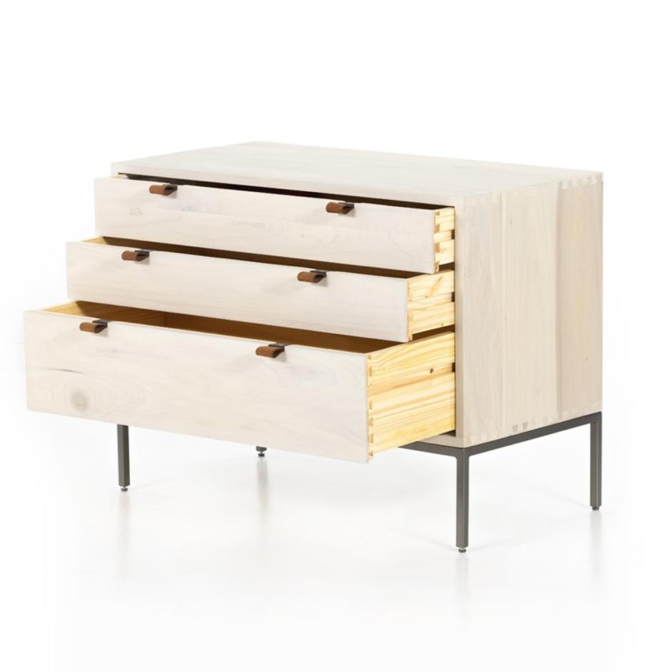Trey Large Nightstand In Dove Poplar by FOUR HANDS