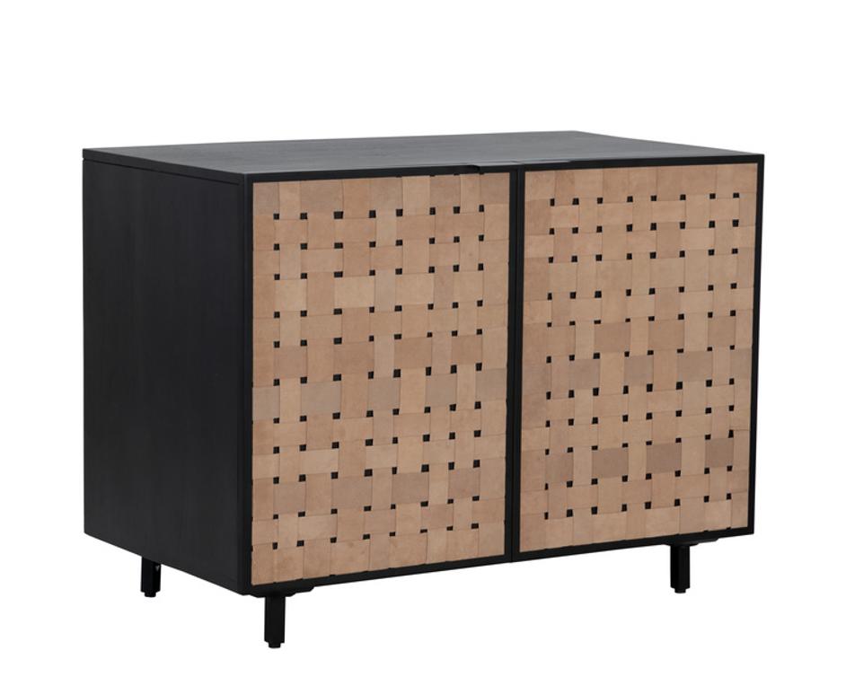 OMARI SIDEBOARD - SMALL - SUEDE LIGHT TAN LEATHER by Sunpan