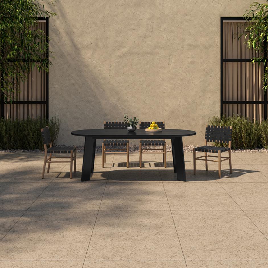 Delta Oval Outdoor Dining Table Black by Moes Home