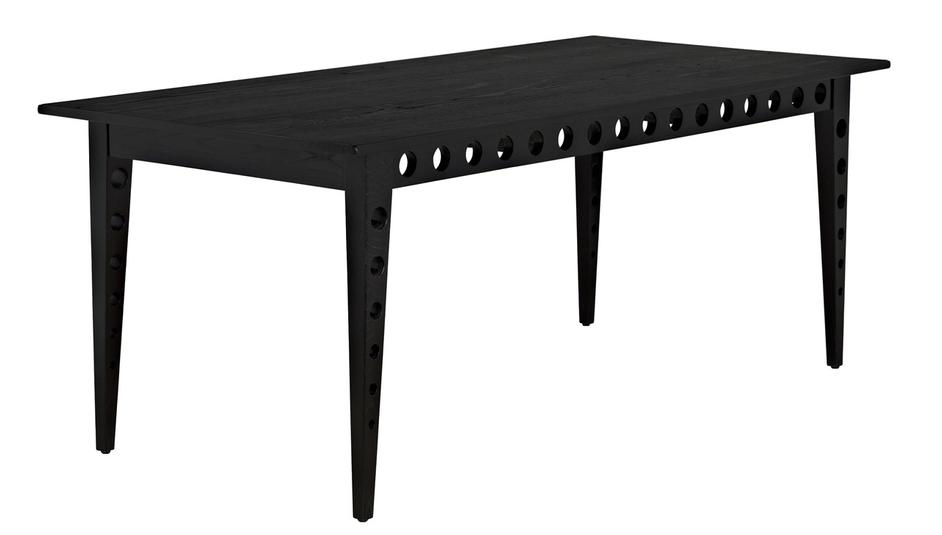 Pericles Sungkai/Mindi and Veneer Table/Desk in Charcoal Black by Noir Furniture