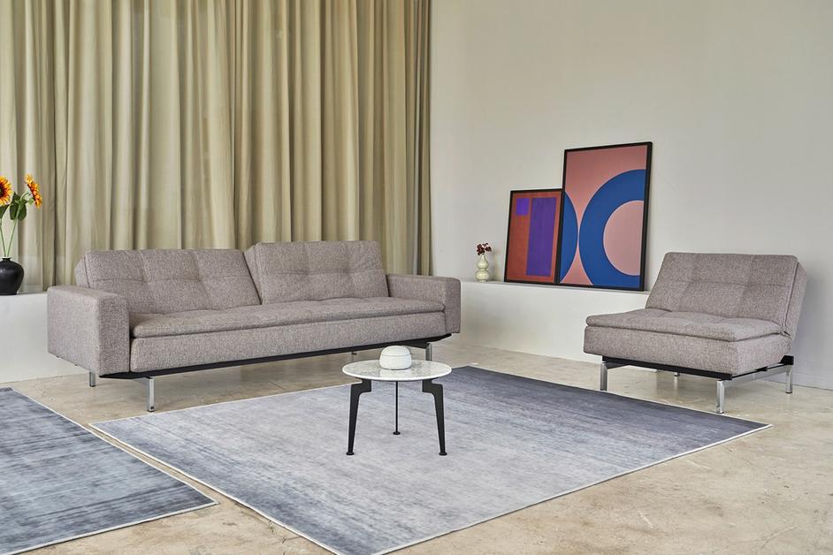 DUBLEXO CHAIR in MIXED DANCE GREY FABRIC WITH Stainless Steel LEGS 521 by INNOVATION USA