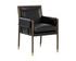 MAUTI DINING ARMCHAIR - DISTRESSED BROWN - CORTINA BLACK LEATHER by Sunpan