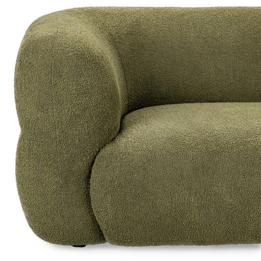 Faris Upholstered Sofa Dark Olive by Classic Home