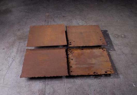 Galvanized Square Wall Tiles, Set of 4, Resin, Rus by PHILLIPS COLLECTION