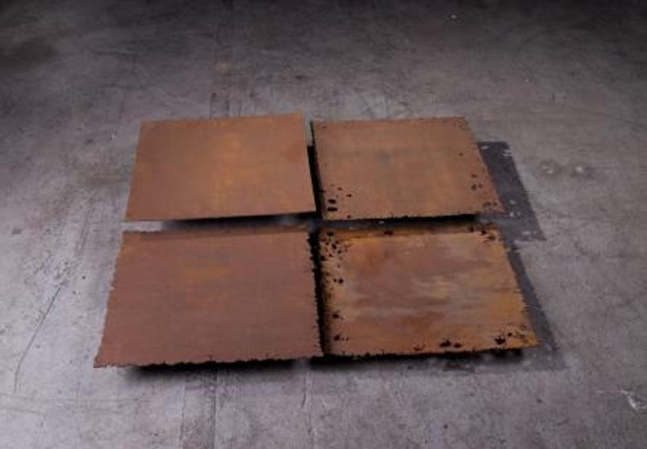 Galvanized Square Wall Tiles, Set of 4, Resin, Rus by PHILLIPS COLLECTION