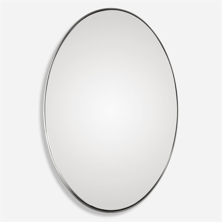 Pursley Brushed Nickel Oval Mirror by Uttermost
