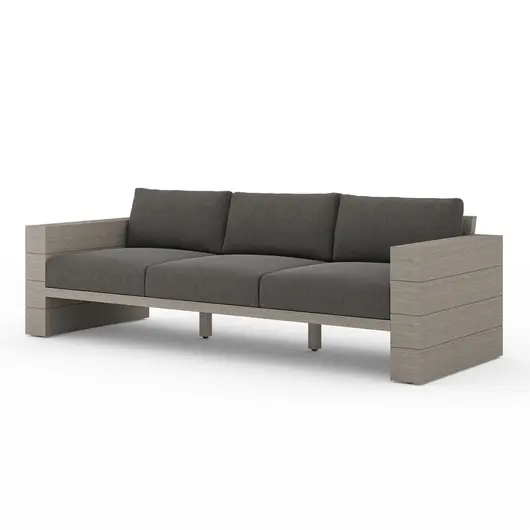 Leroy Outdoor Sofa 96" in Grey and Charcoal by FOUR HANDS