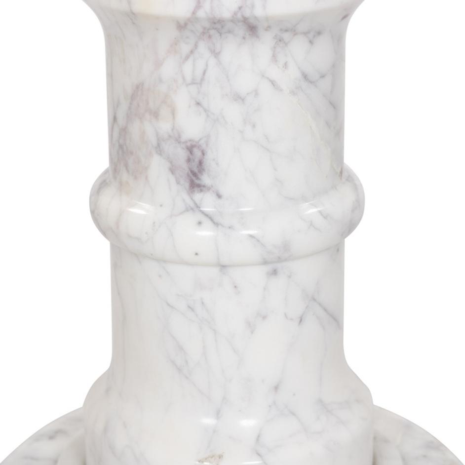Cyprus End Table - Veined White Marble Solid by Four Hands