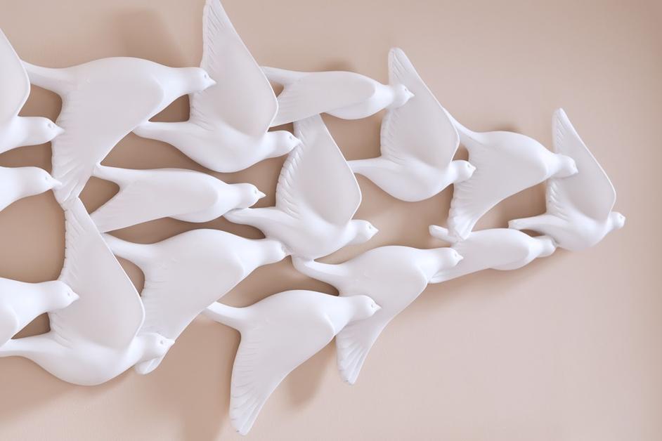 Flock of Birds Wall Art, Matte White by Phillips Collection